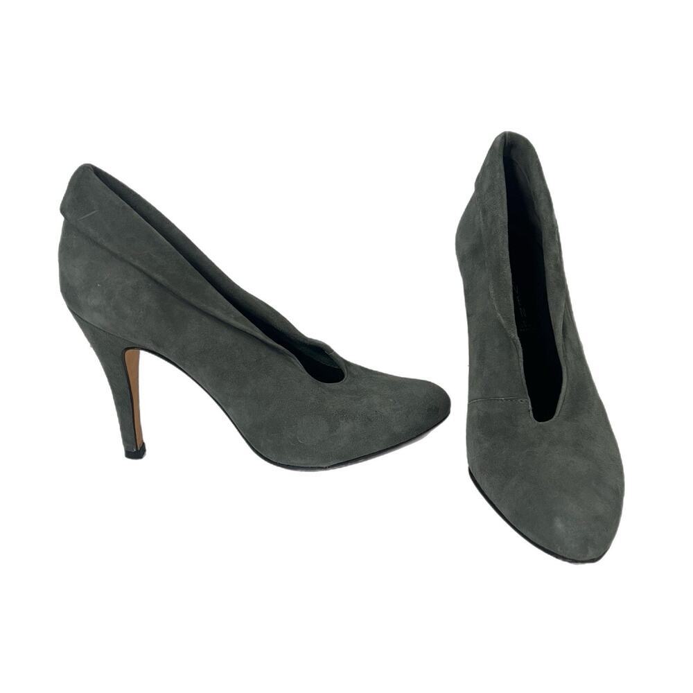 Steven By Steve Madden Size 9 Pumptie Gray Suede Bootie High Heel Pumps